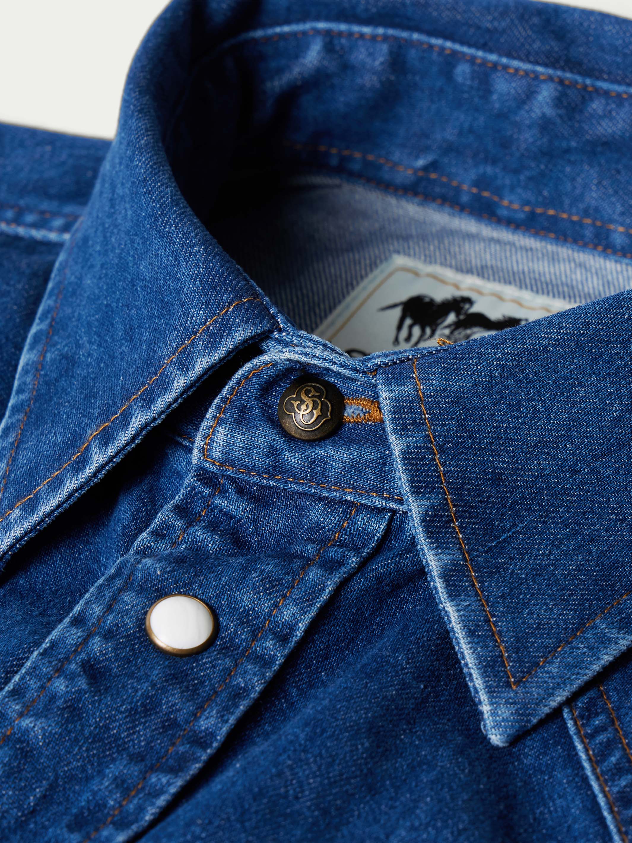 Classic Western Denim Snap Shirt - Image 6