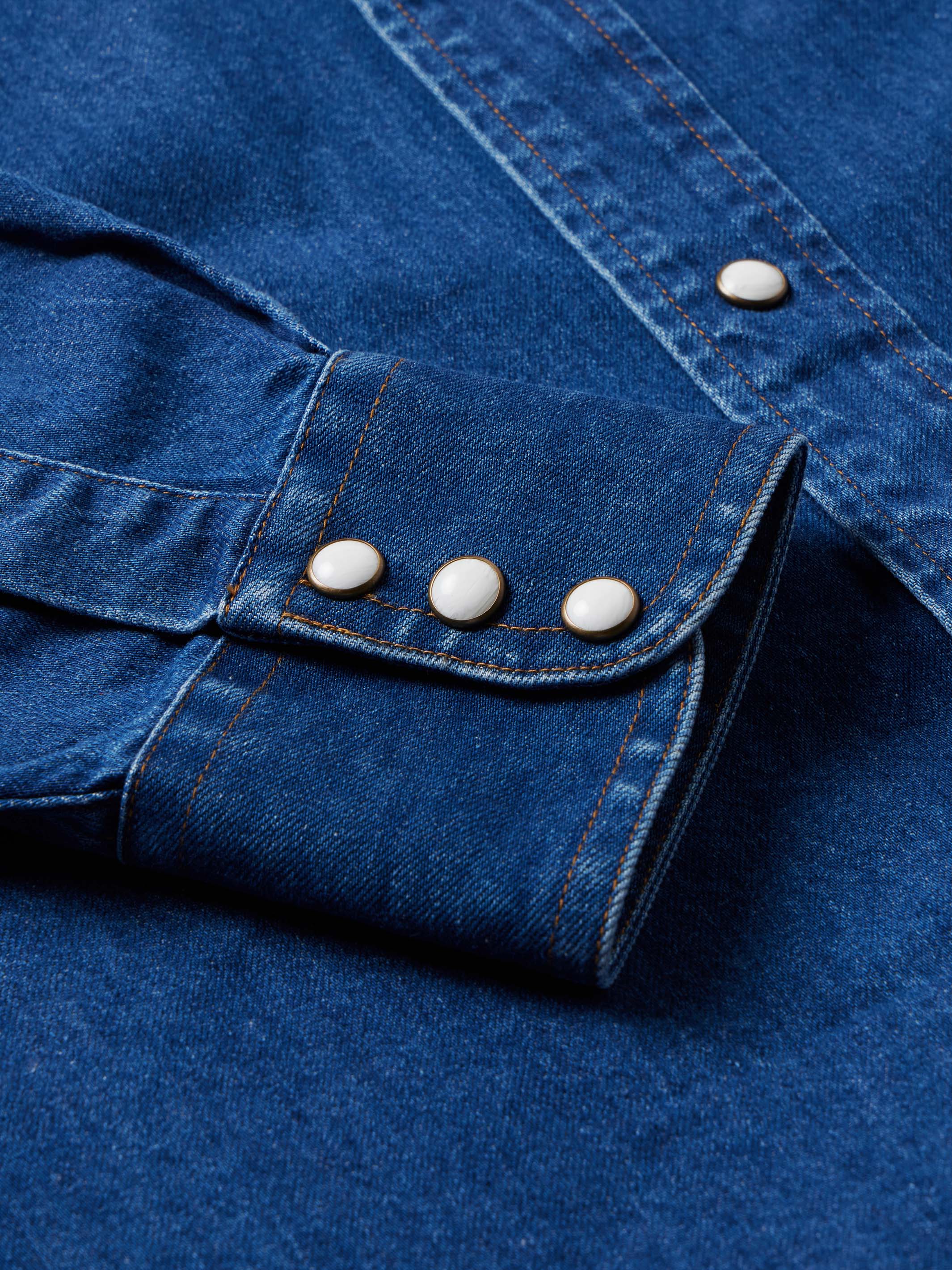 Classic Western Denim Snap Shirt - Image 8