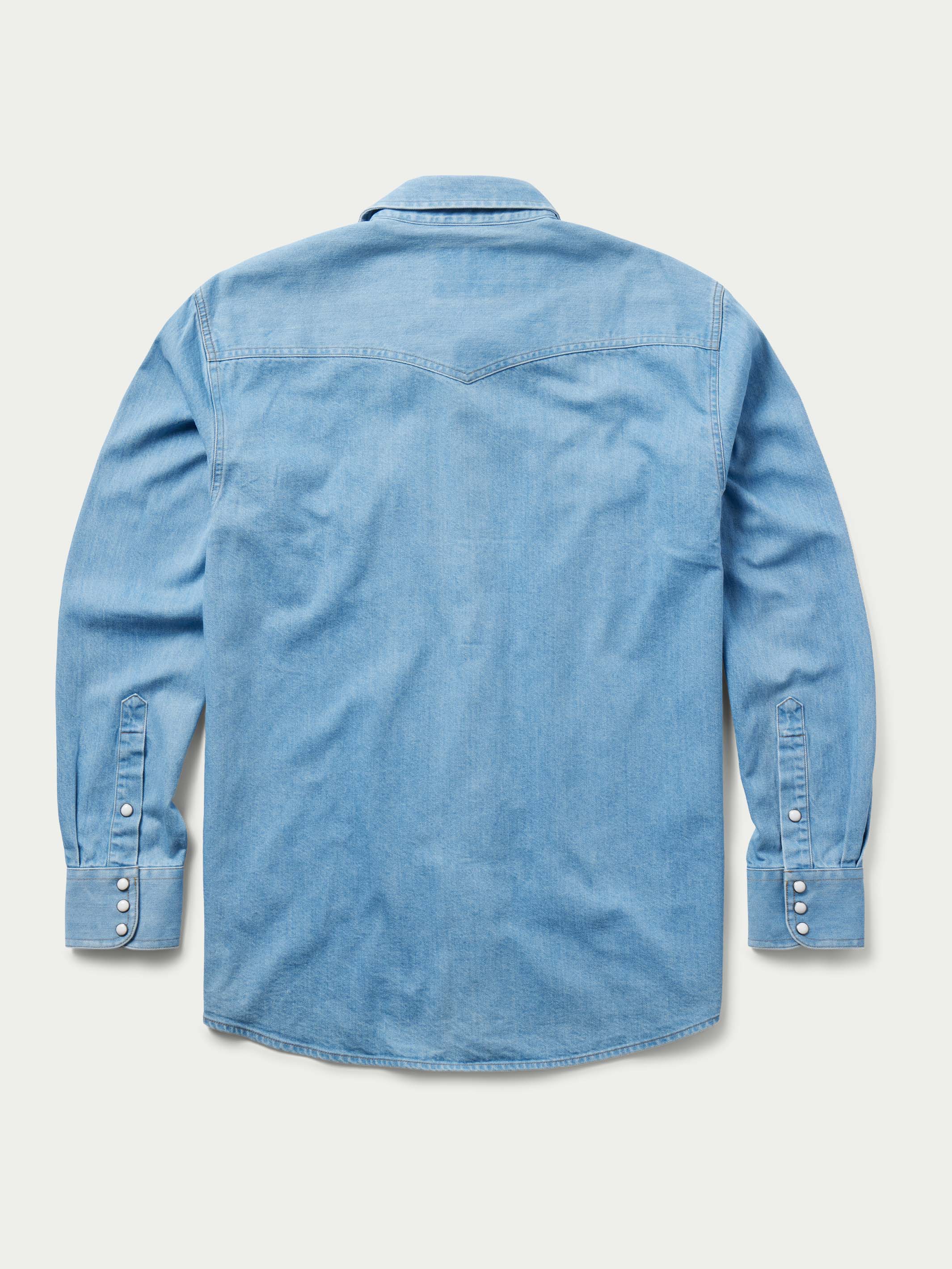 Classic Western Denim Snap Shirt - Image 4