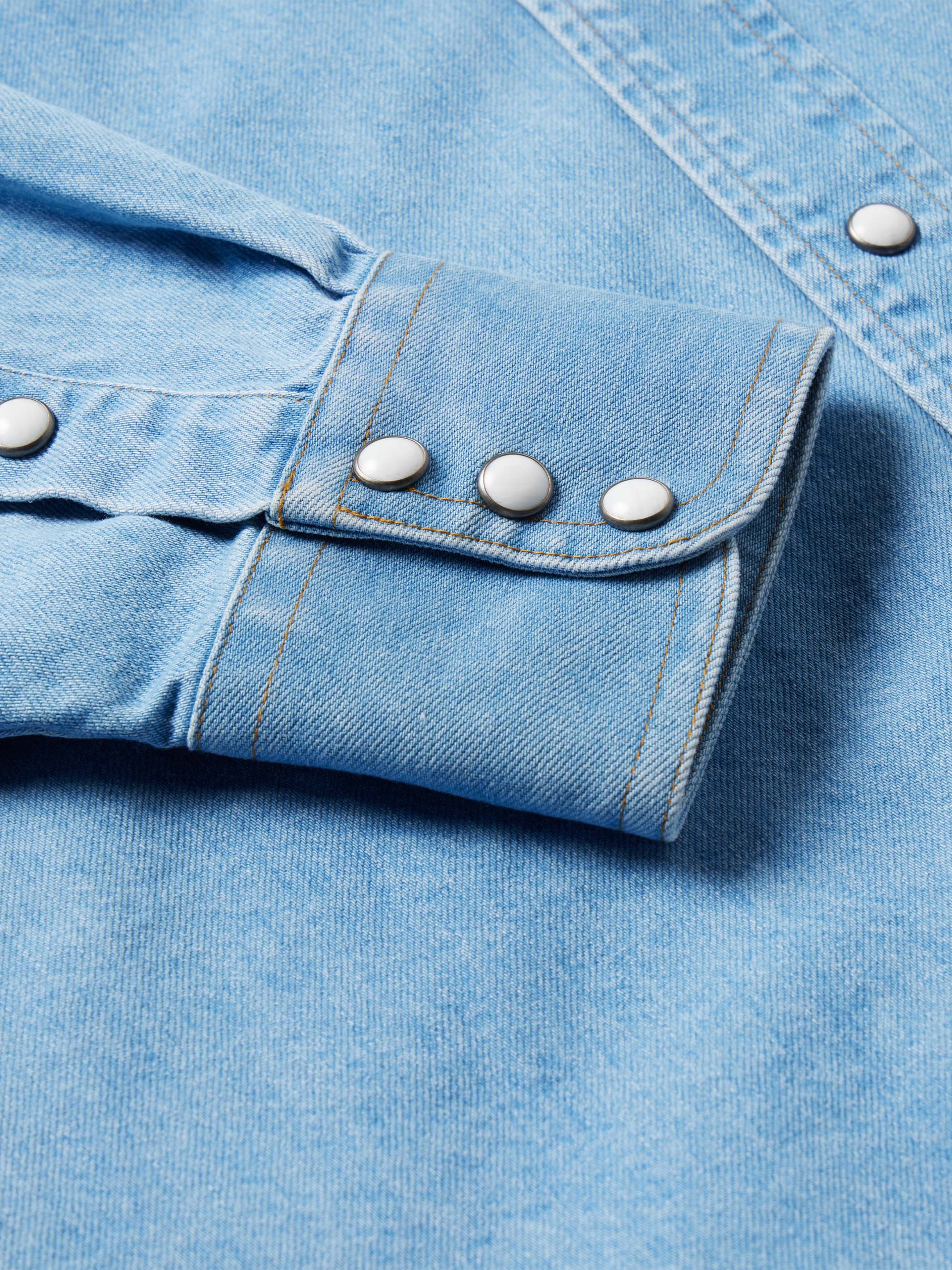 Classic Western Denim Snap Shirt - Image 7