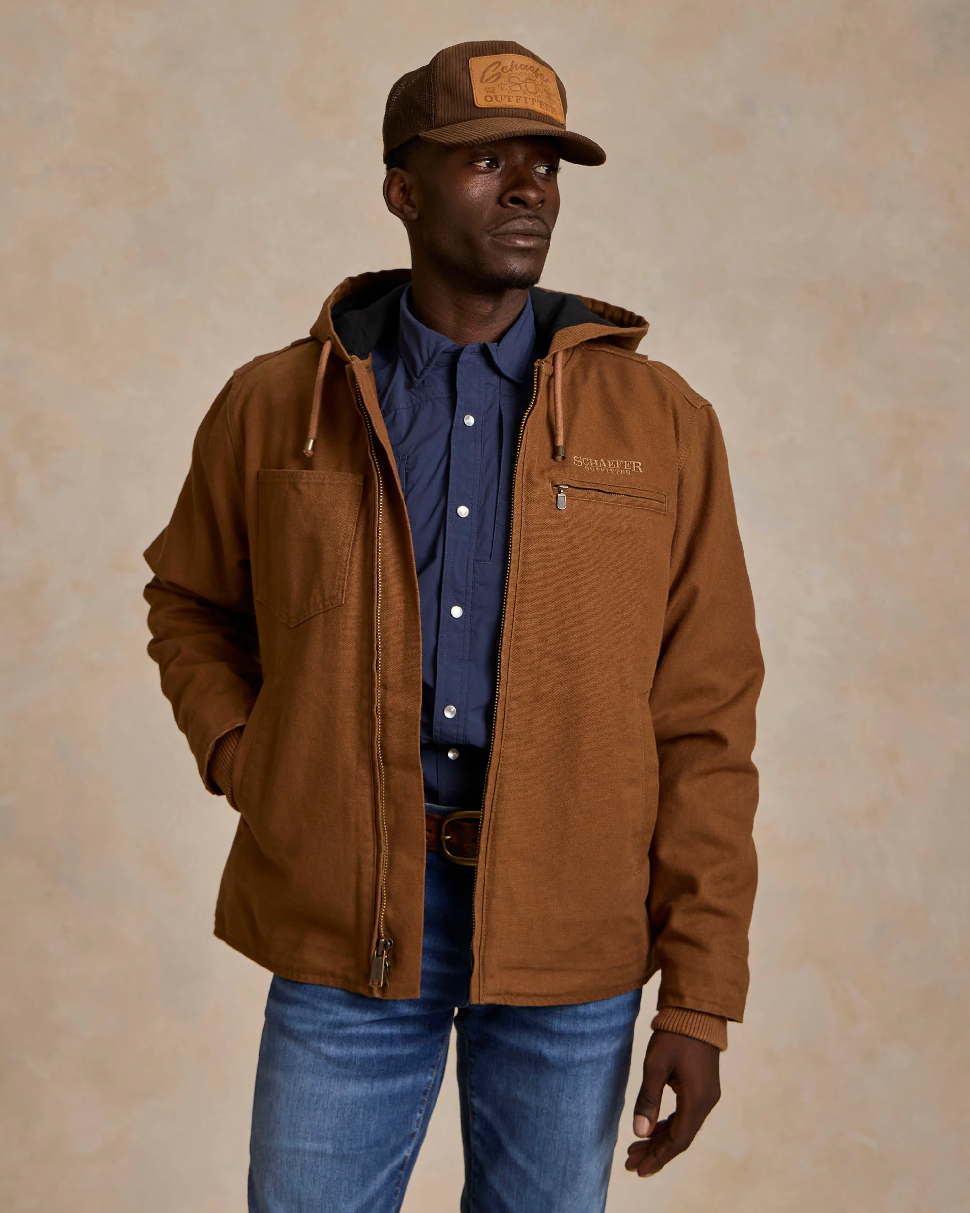 Hooded Zip Canvas Jacket - Image 3