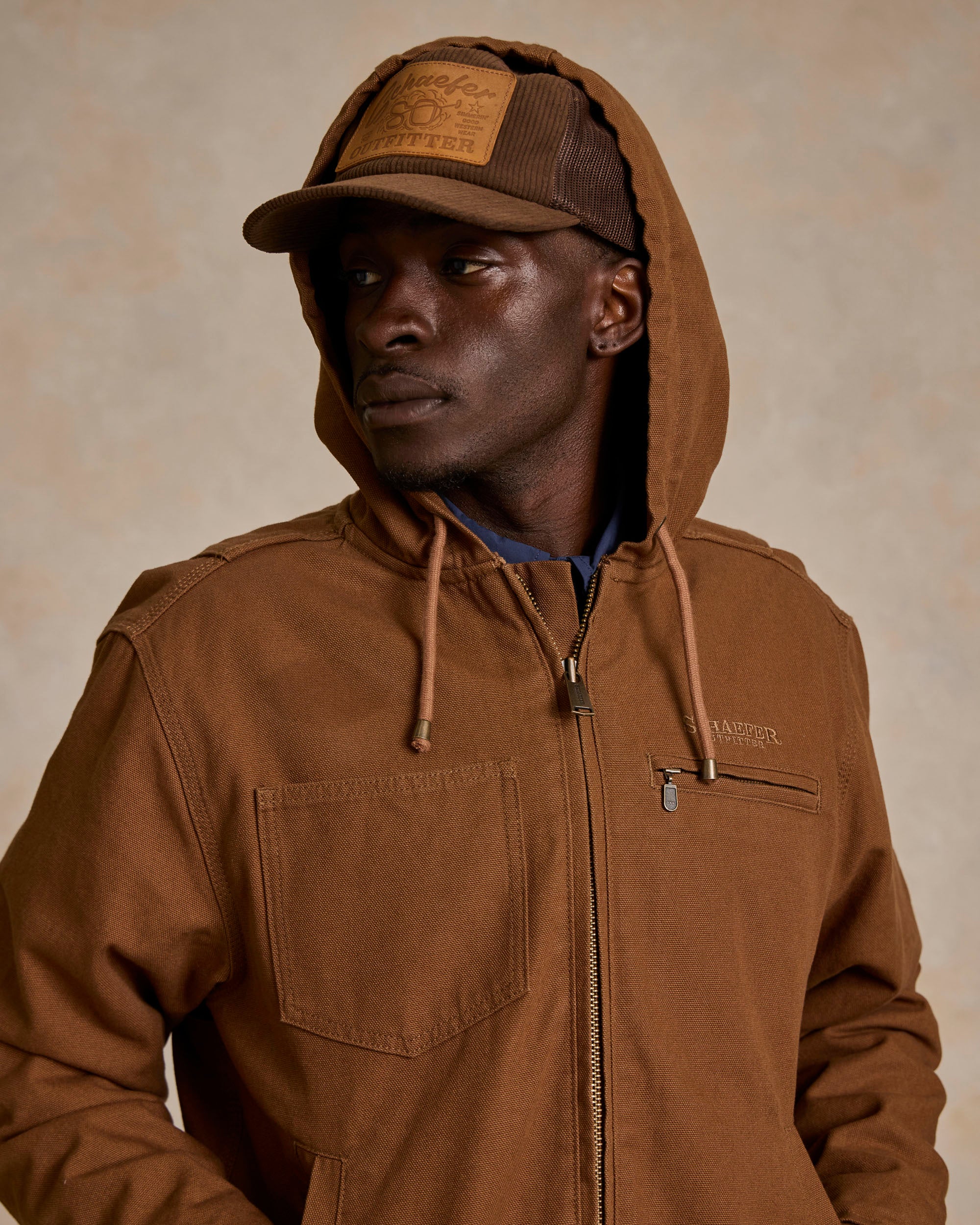 Hooded Zip Canvas Jacket - Image 8