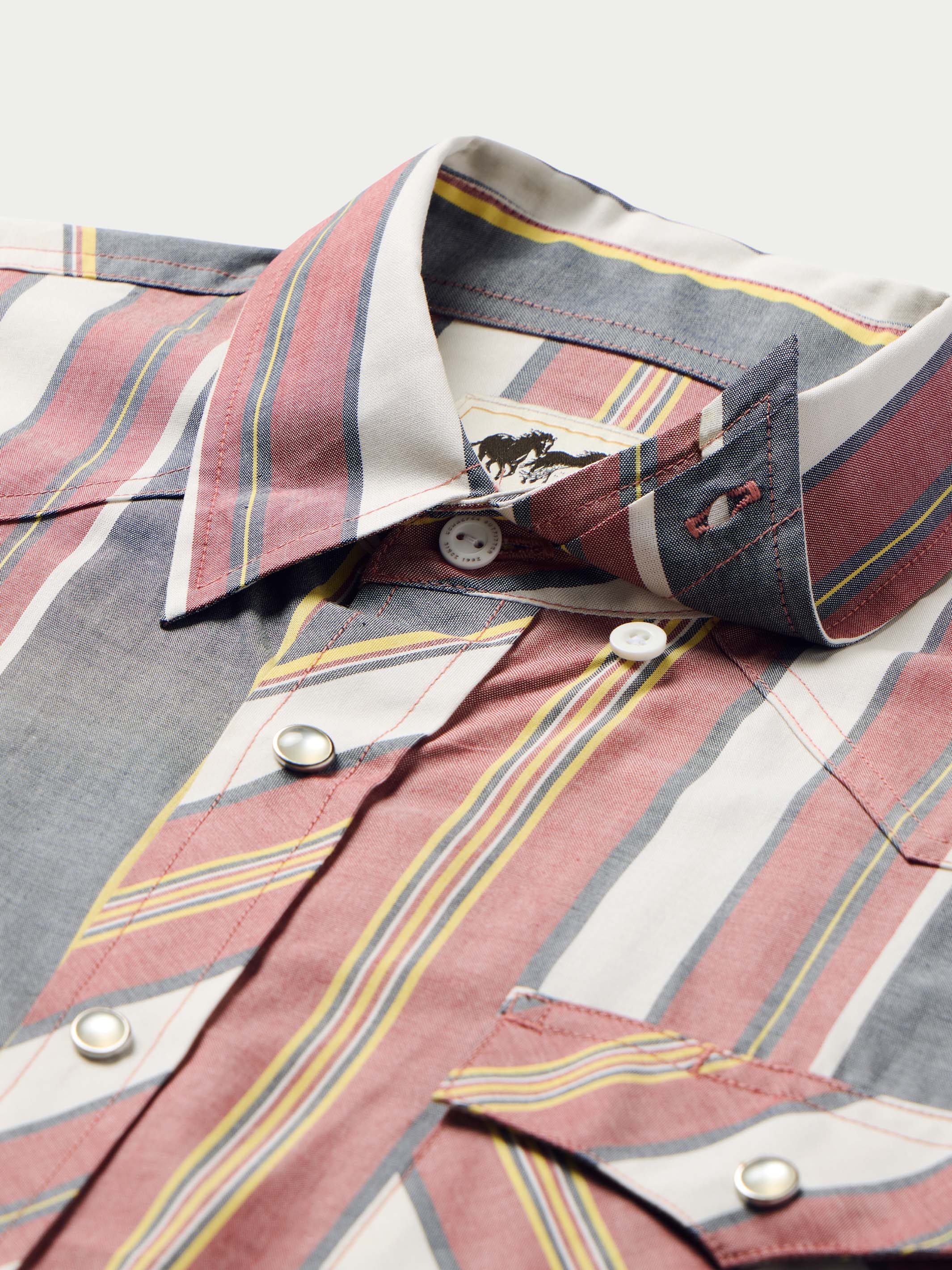 Short Sleeve Vintage Cotton Pearl Snap - Image 4