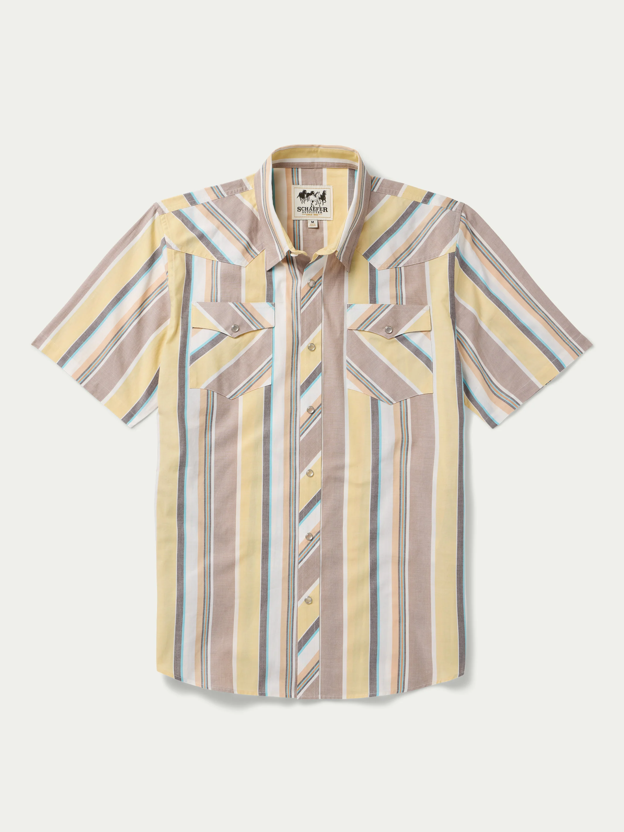 Short Sleeve Vintage Cotton Pearl Snap