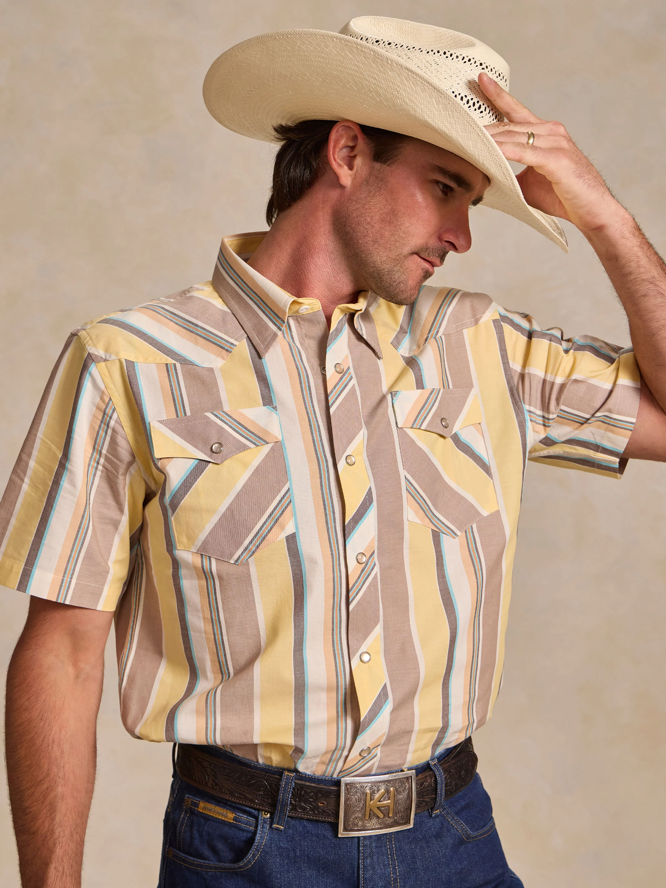 Short Sleeve Vintage Cotton Pearl Snap - Image 2