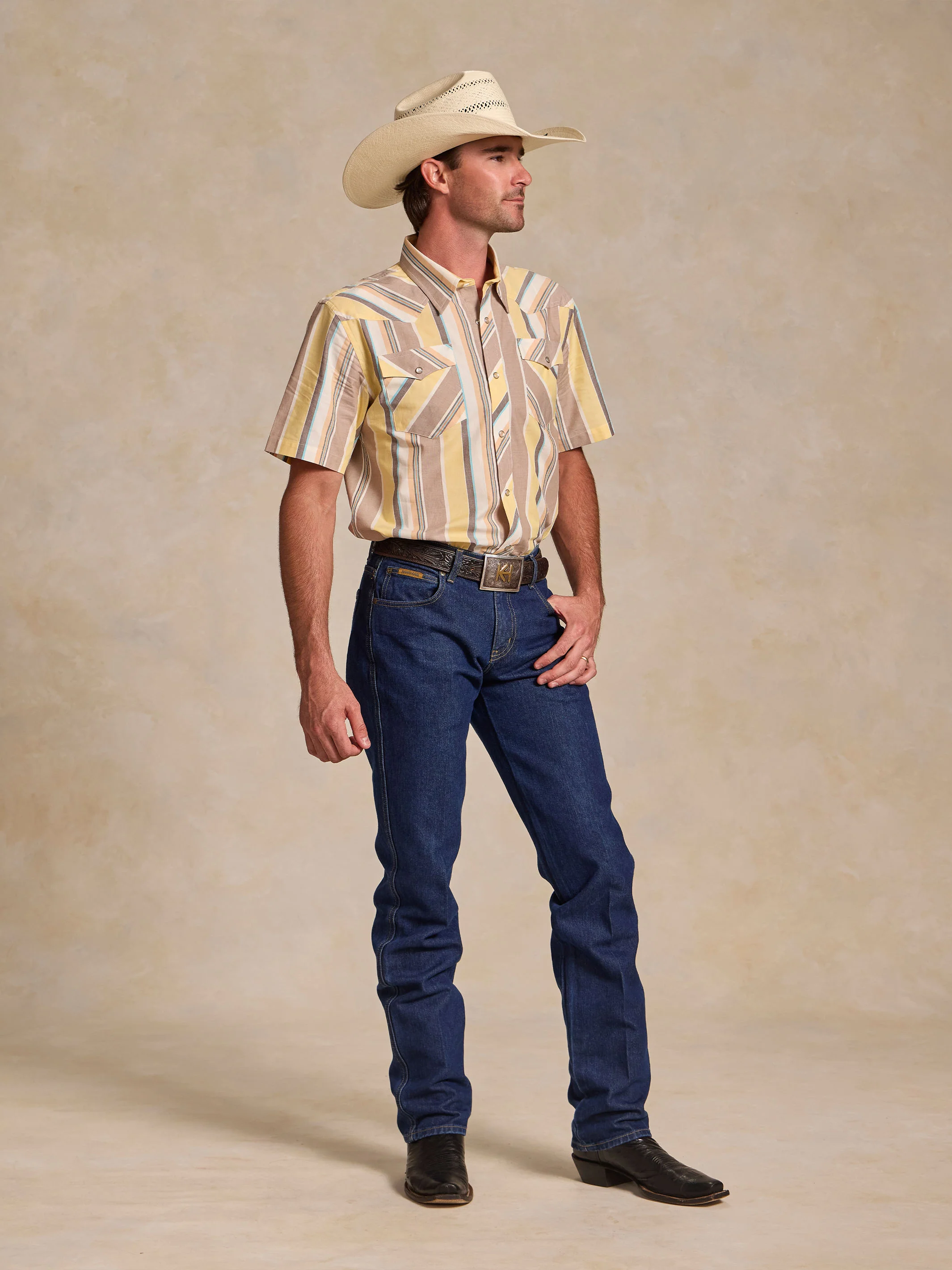 Short Sleeve Vintage Cotton Pearl Snap - Image 4