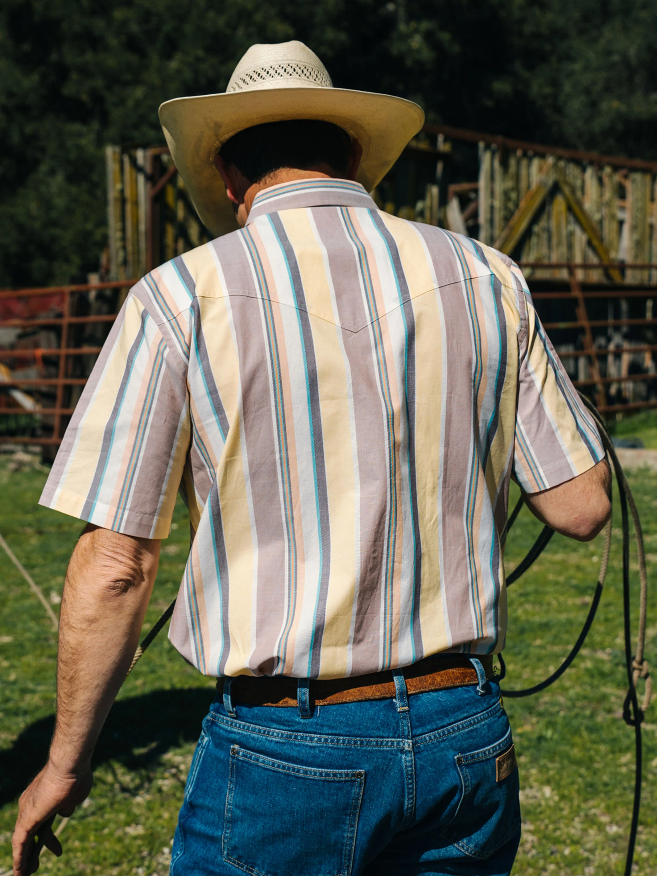 Short Sleeve Vintage Cotton Pearl Snap - Image 5