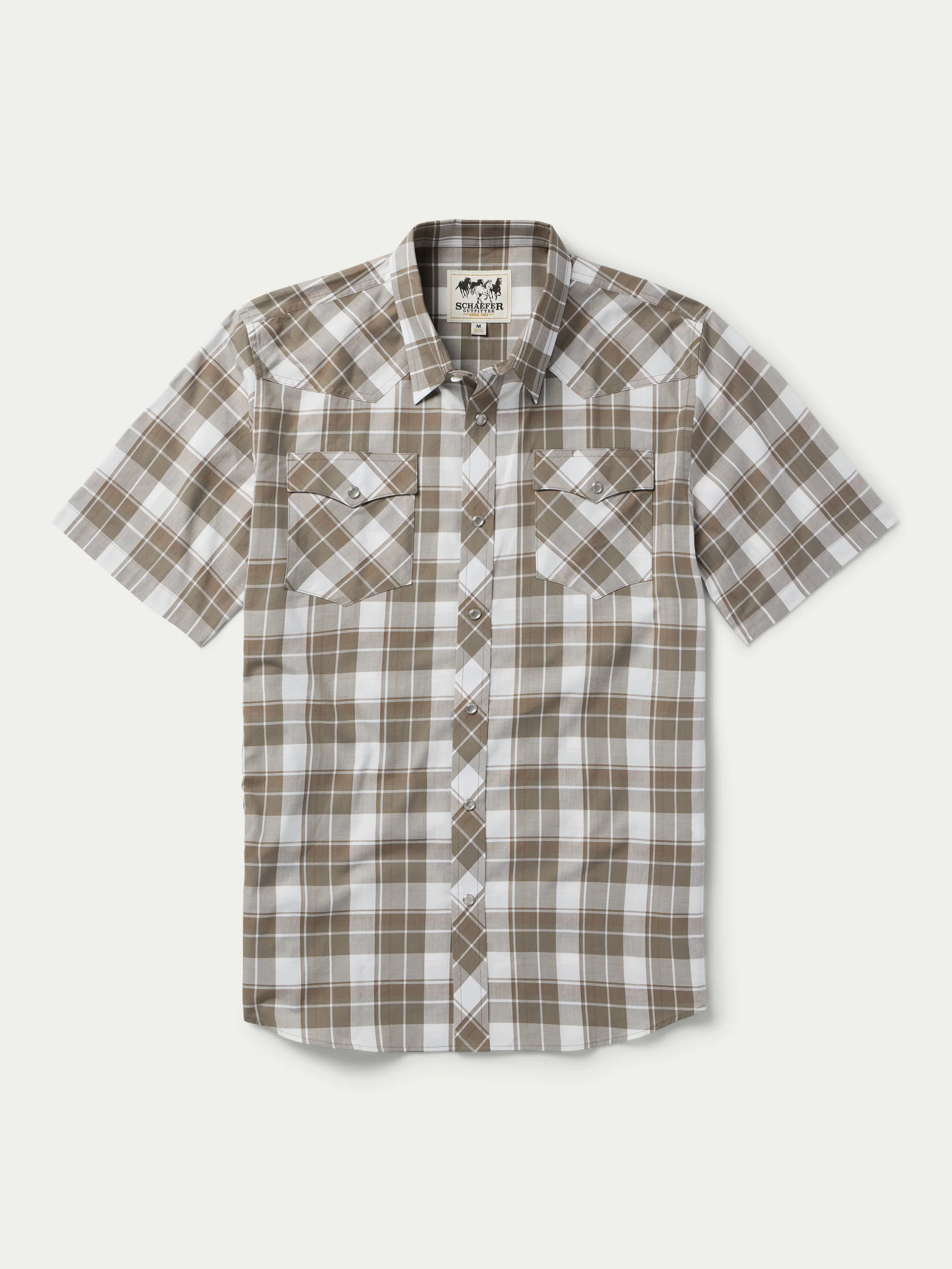 Short Sleeve Vintage Cotton Pearl Snap