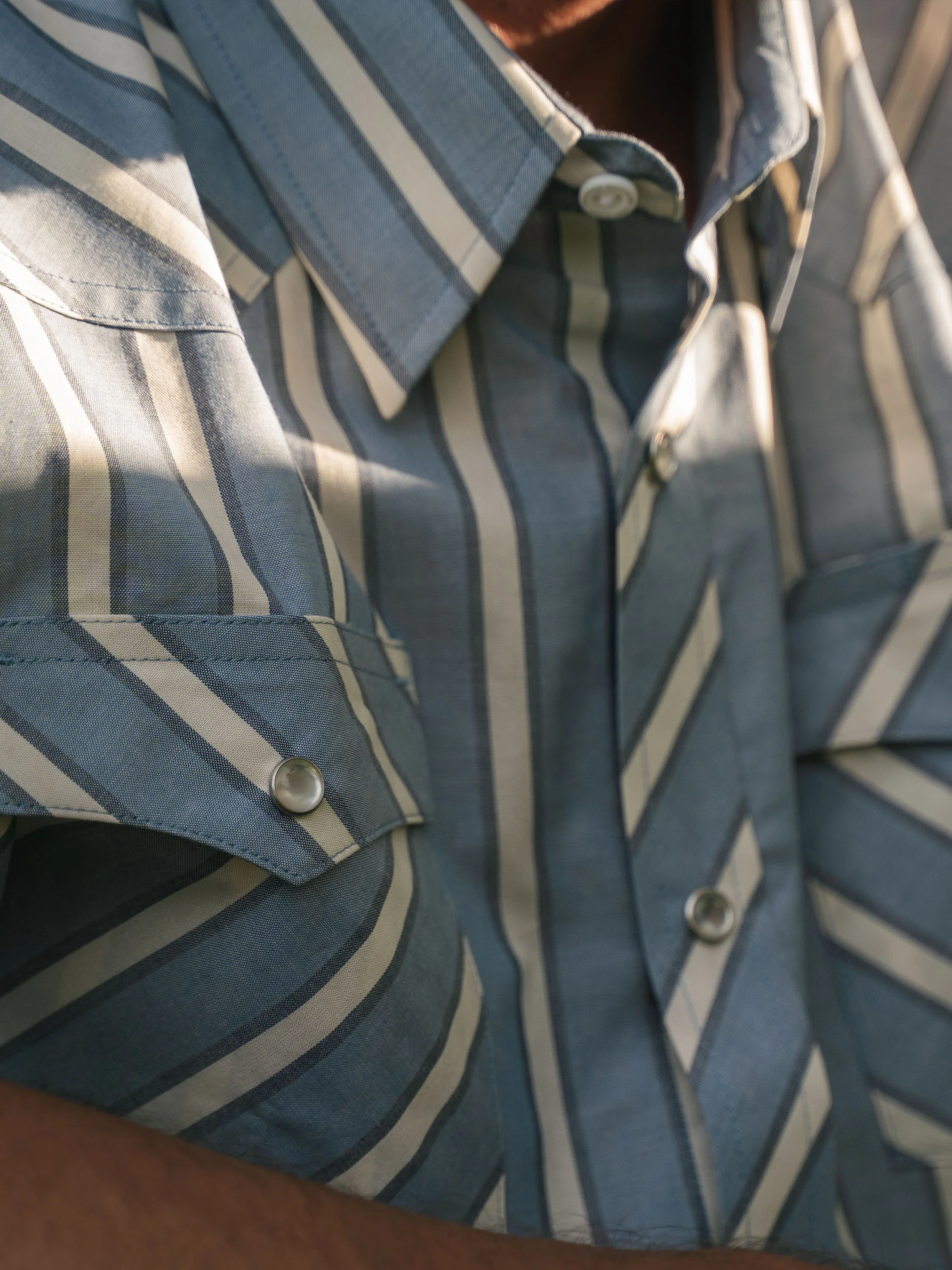 Short Sleeve Vintage Cotton Pearl Snap - Image 3