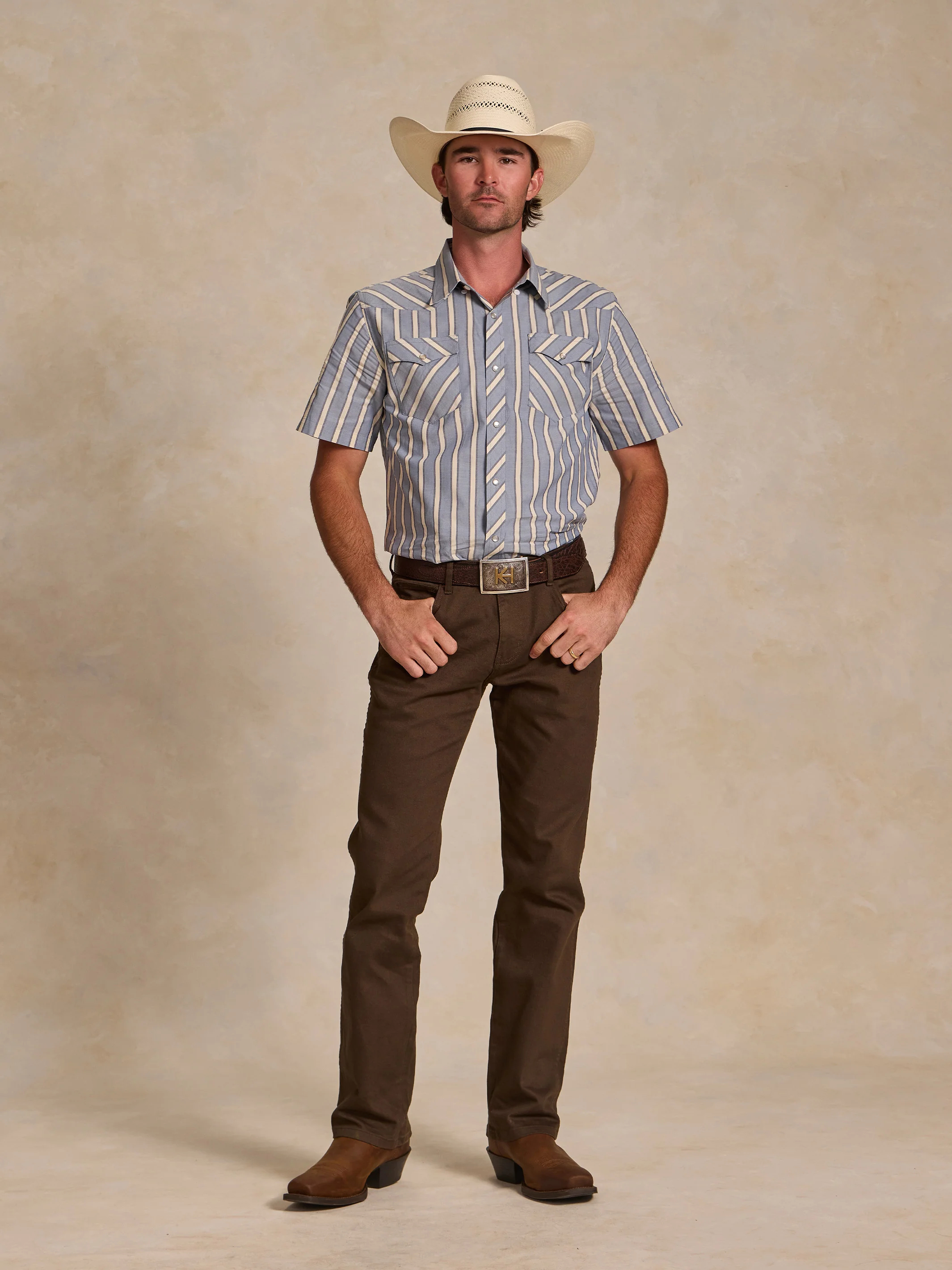 Short Sleeve Vintage Cotton Pearl Snap - Image 7