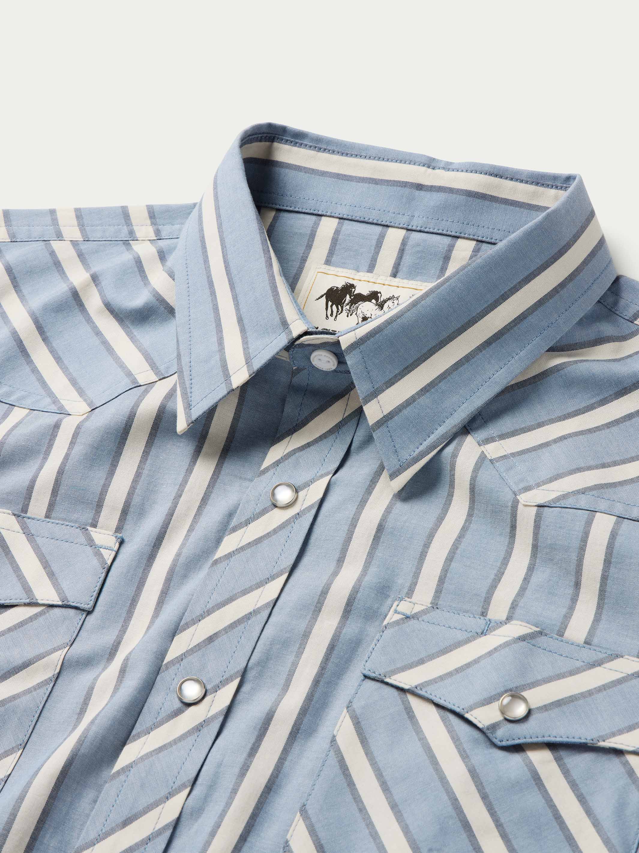 Short Sleeve Vintage Cotton Pearl Snap - Image 9