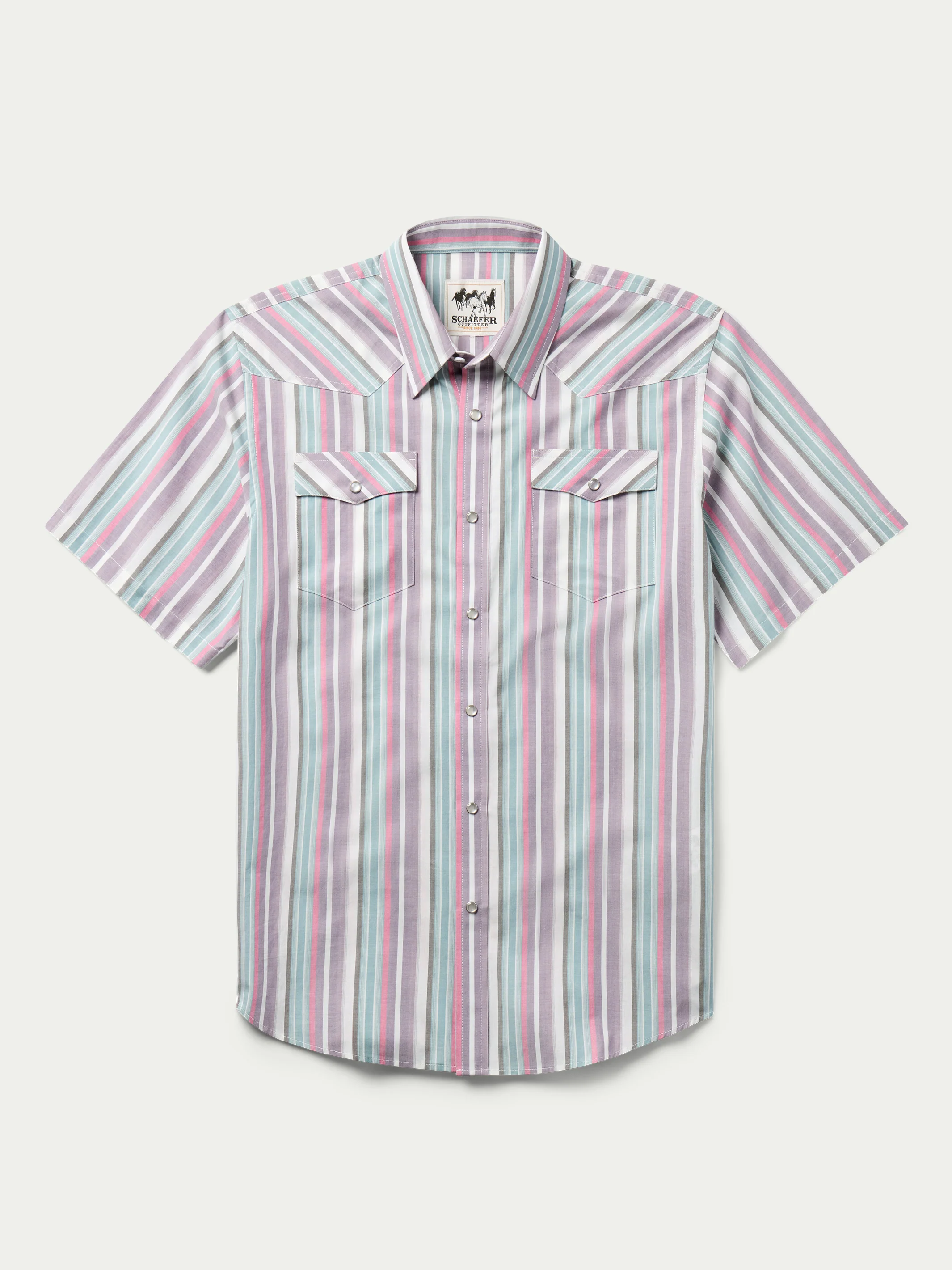Short Sleeve Vintage Cotton Pearl Snap