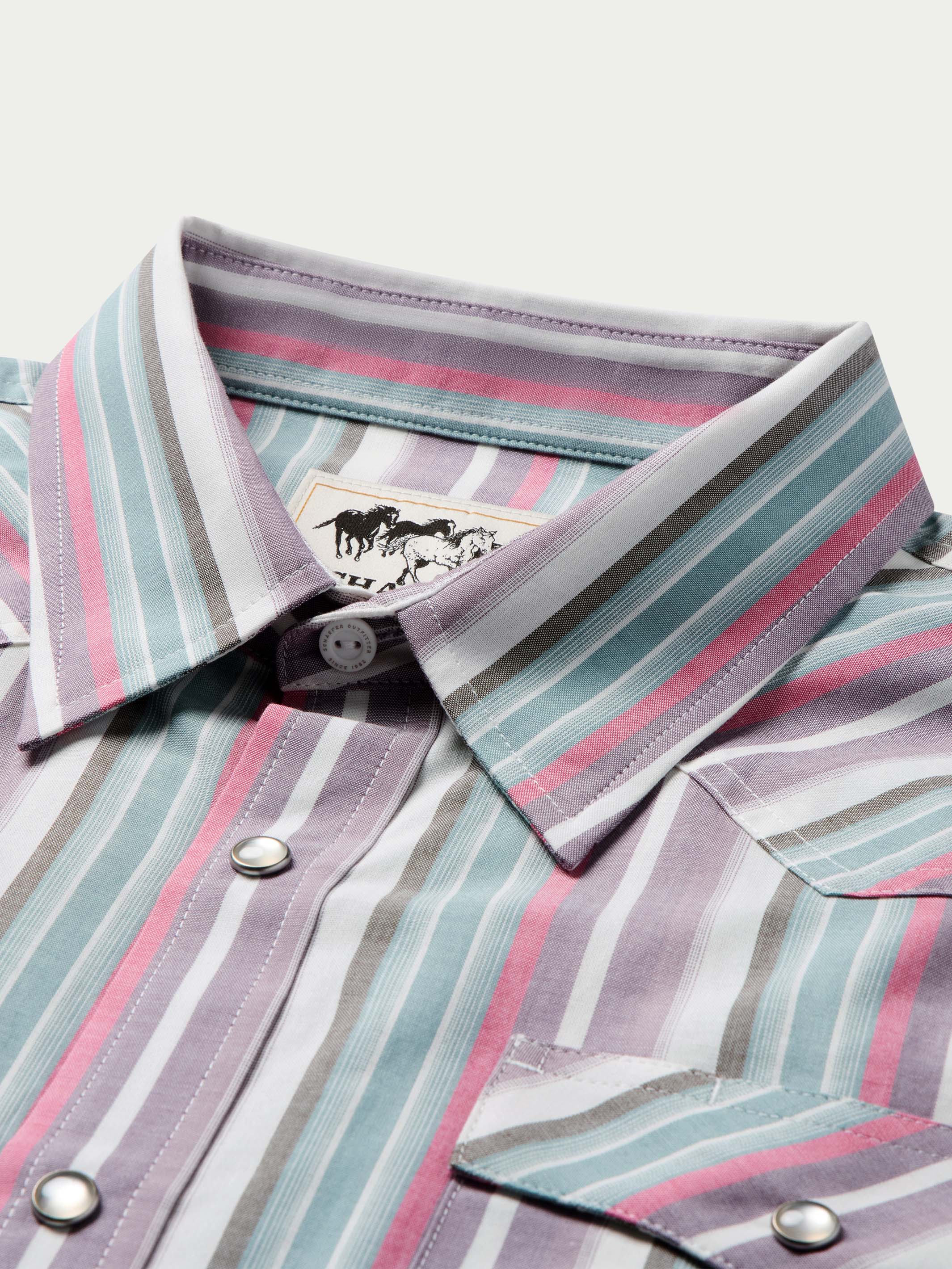 Short Sleeve Vintage Cotton Pearl Snap - Image 3