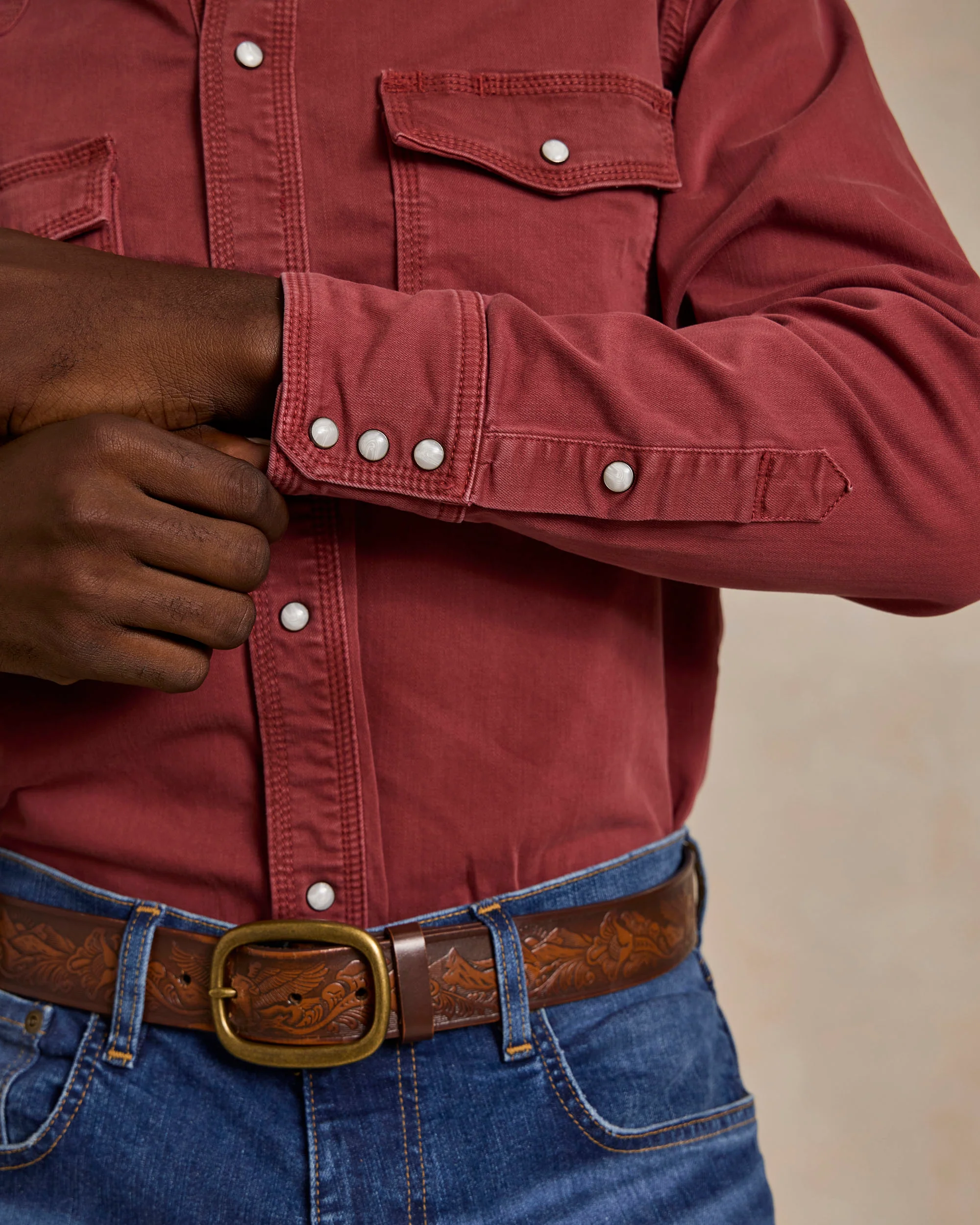 Western Denim Snap Shirt - Image 5