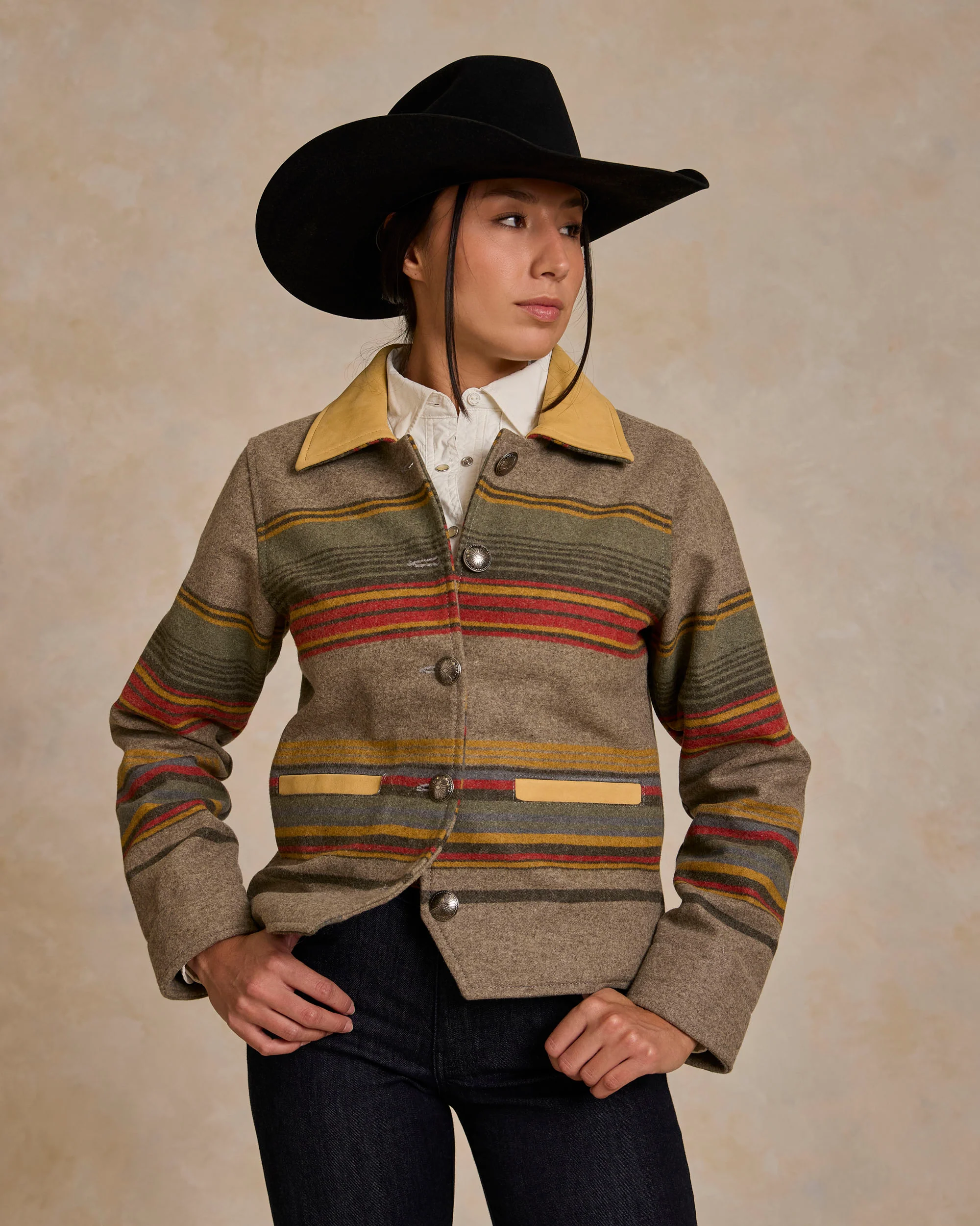 Women's Las Cruces Jacket With Leather Collar - Image 4