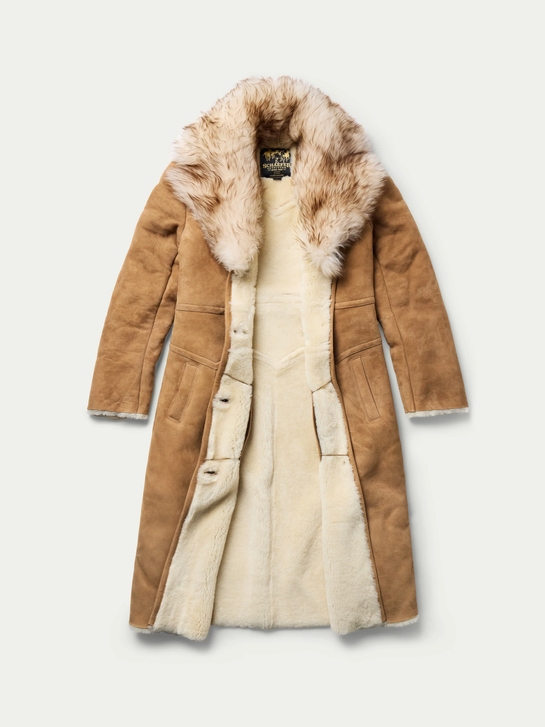 Women's Long Shearling Coat - Image 11