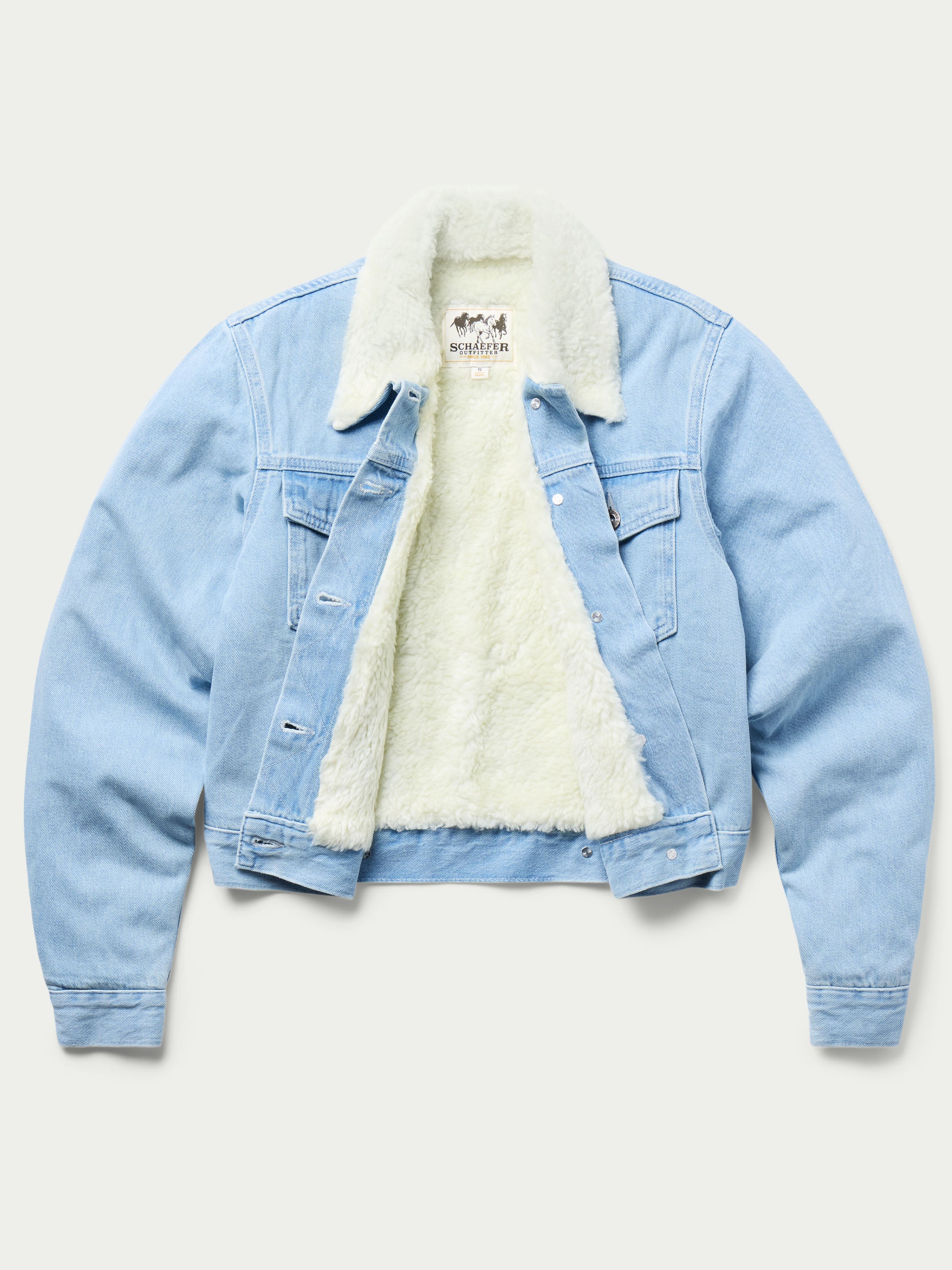 Women's Sherpa Lined Denim Jacket - Image 9