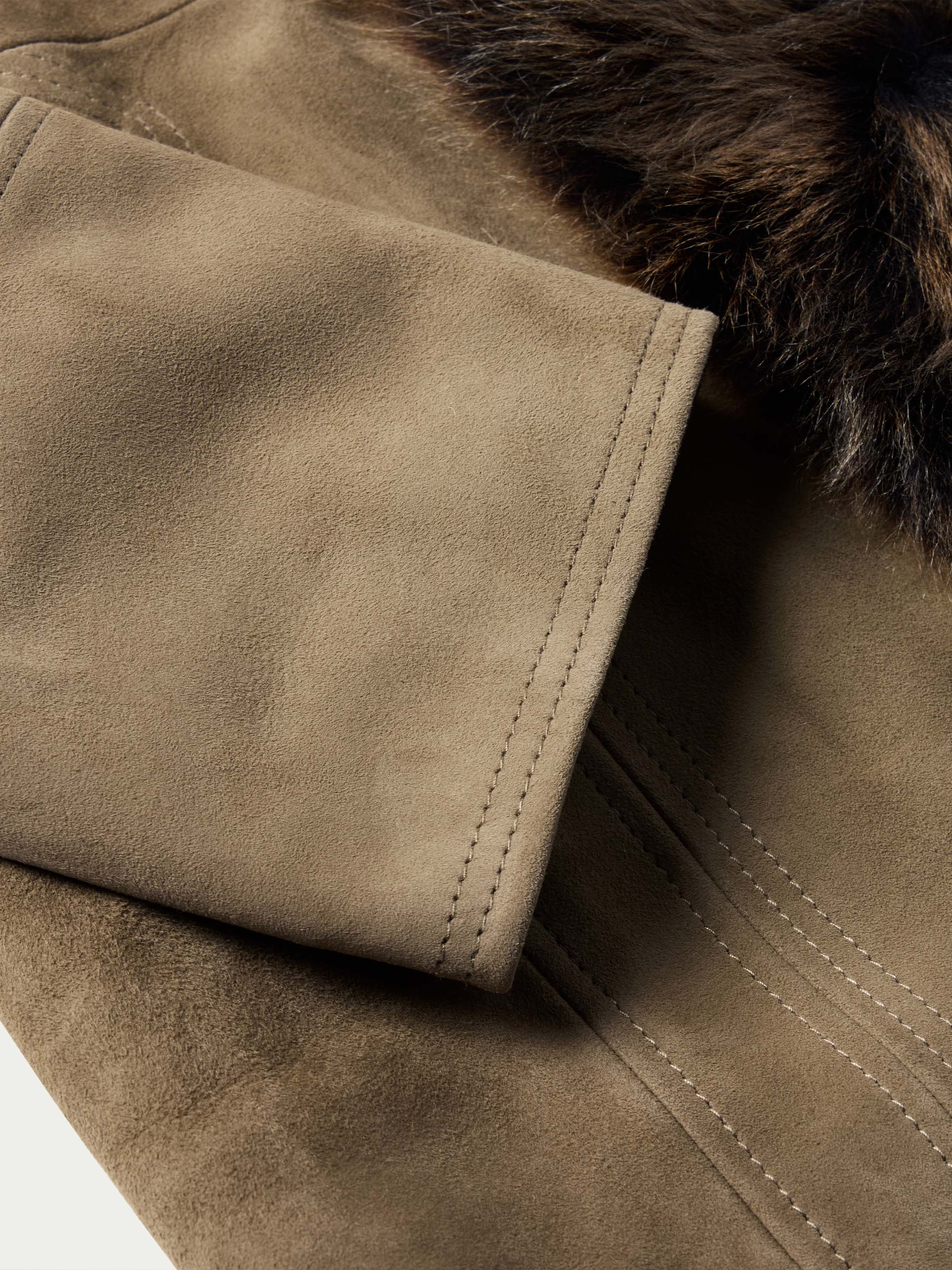 Women's Suede Coat With Toscana Shearling Collar - Image 16