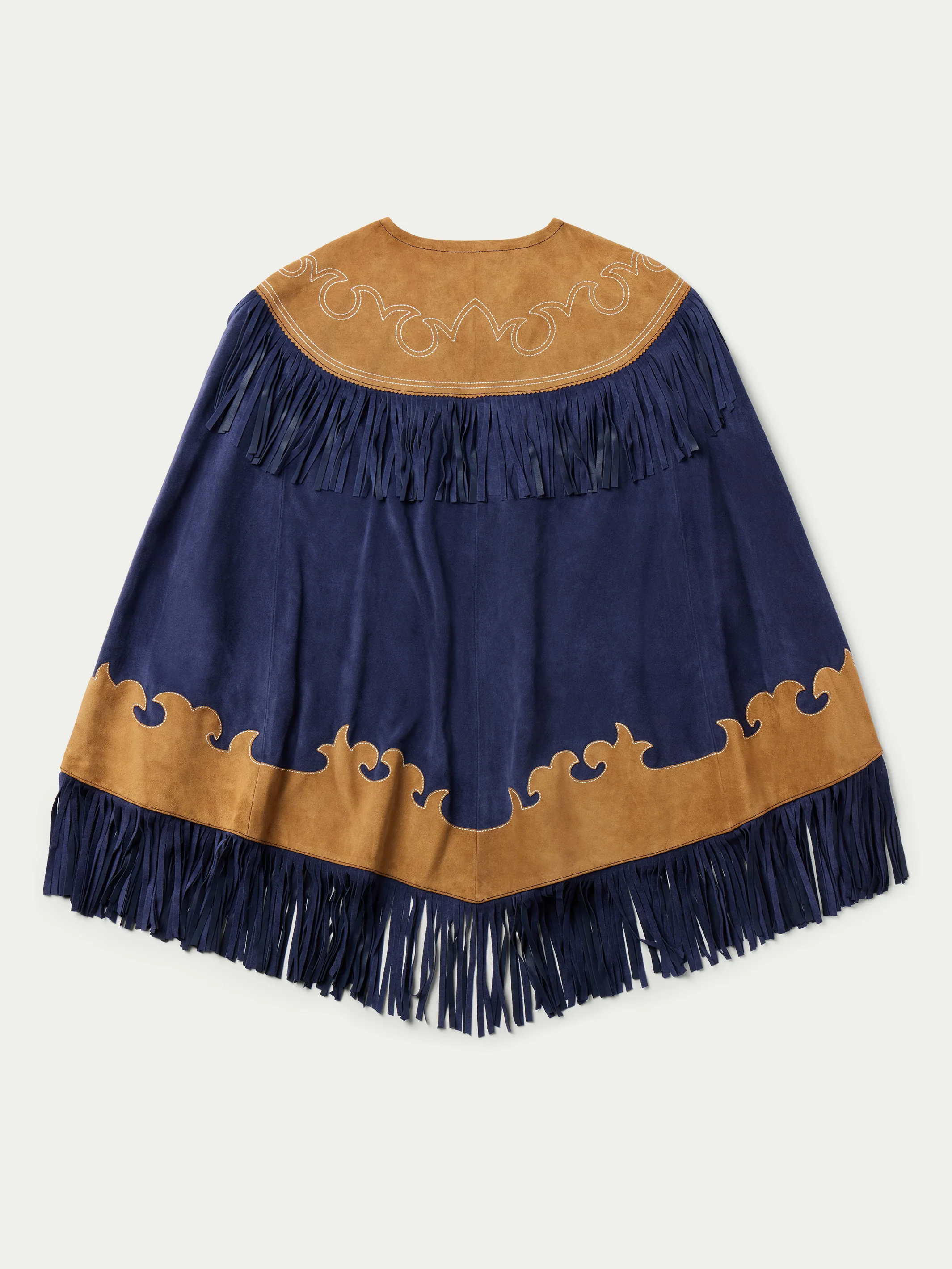 Women's Suede Fringe Cape - Image 9