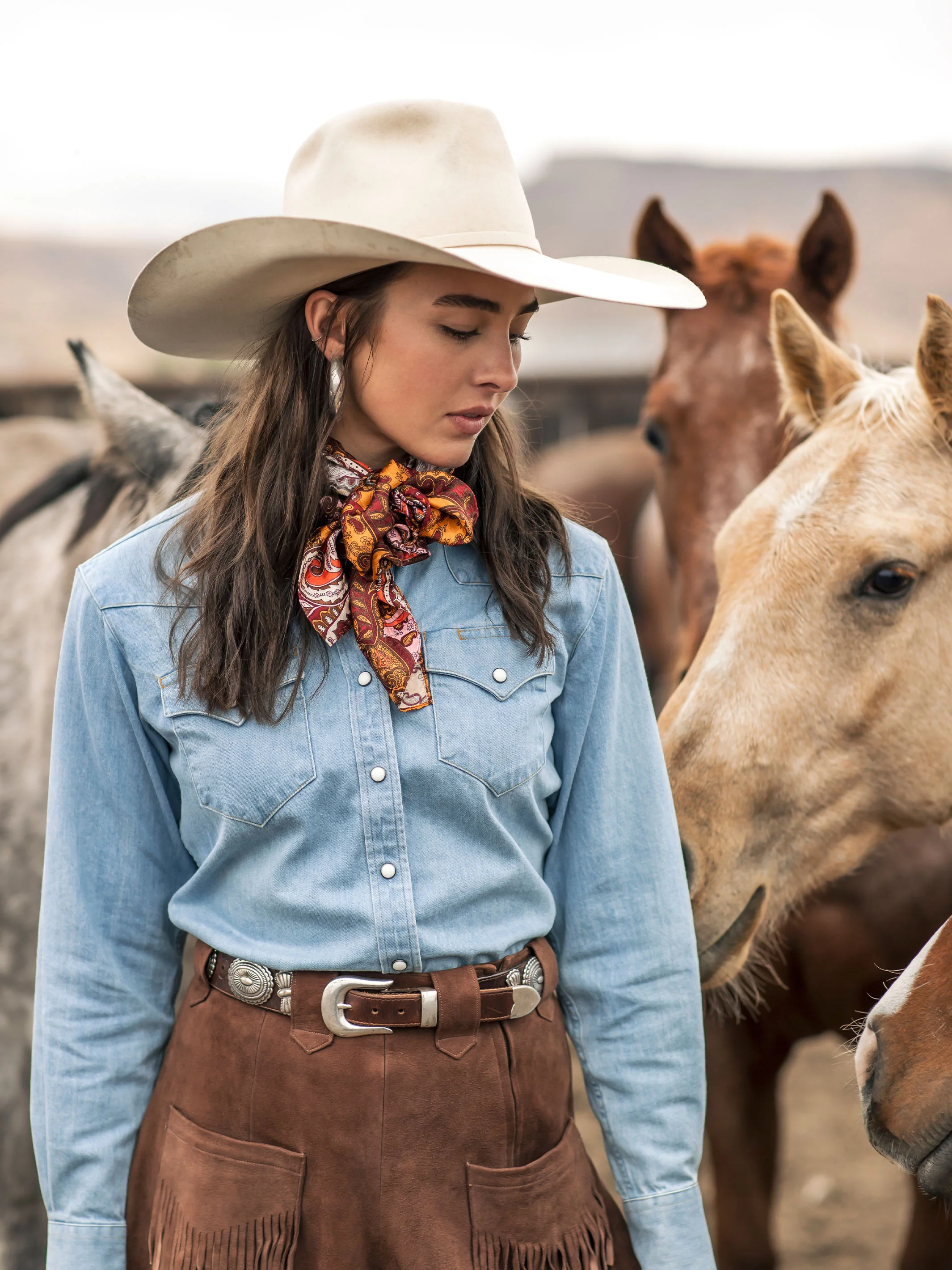 Women's Western Denim Pearl Snap - Image 3