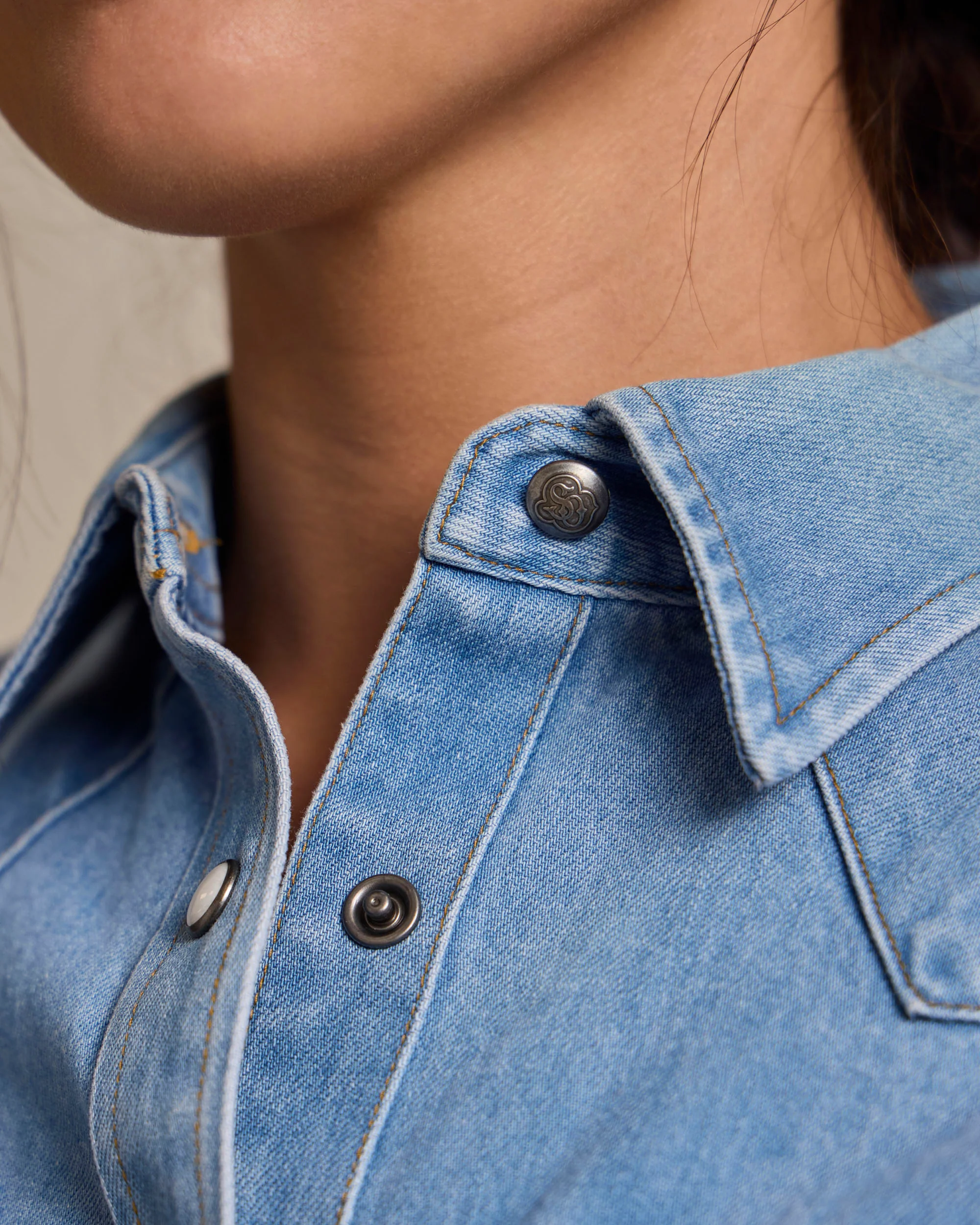 Women's Western Denim Pearl Snap - Image 6