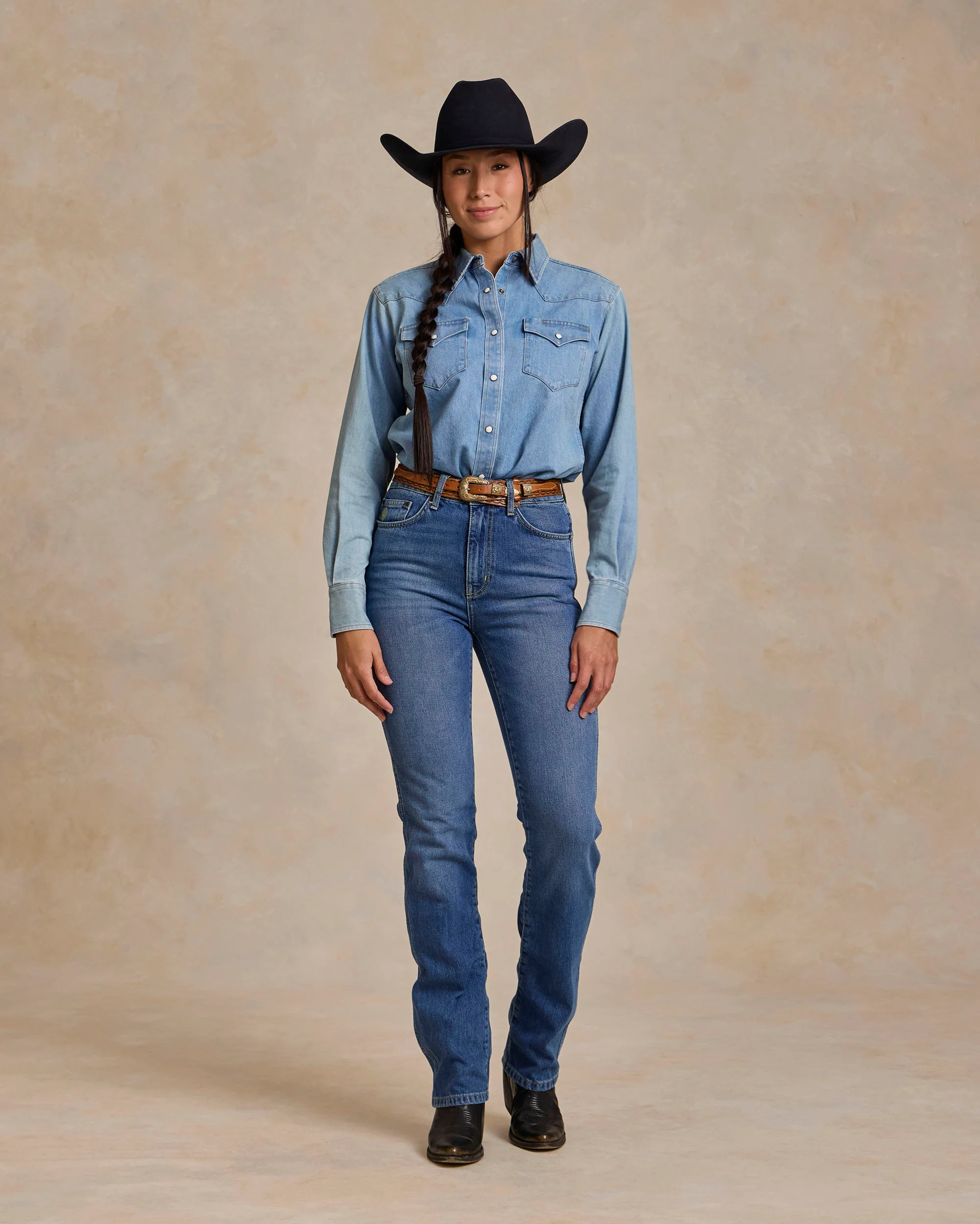 Women's Western Denim Pearl Snap - Image 7