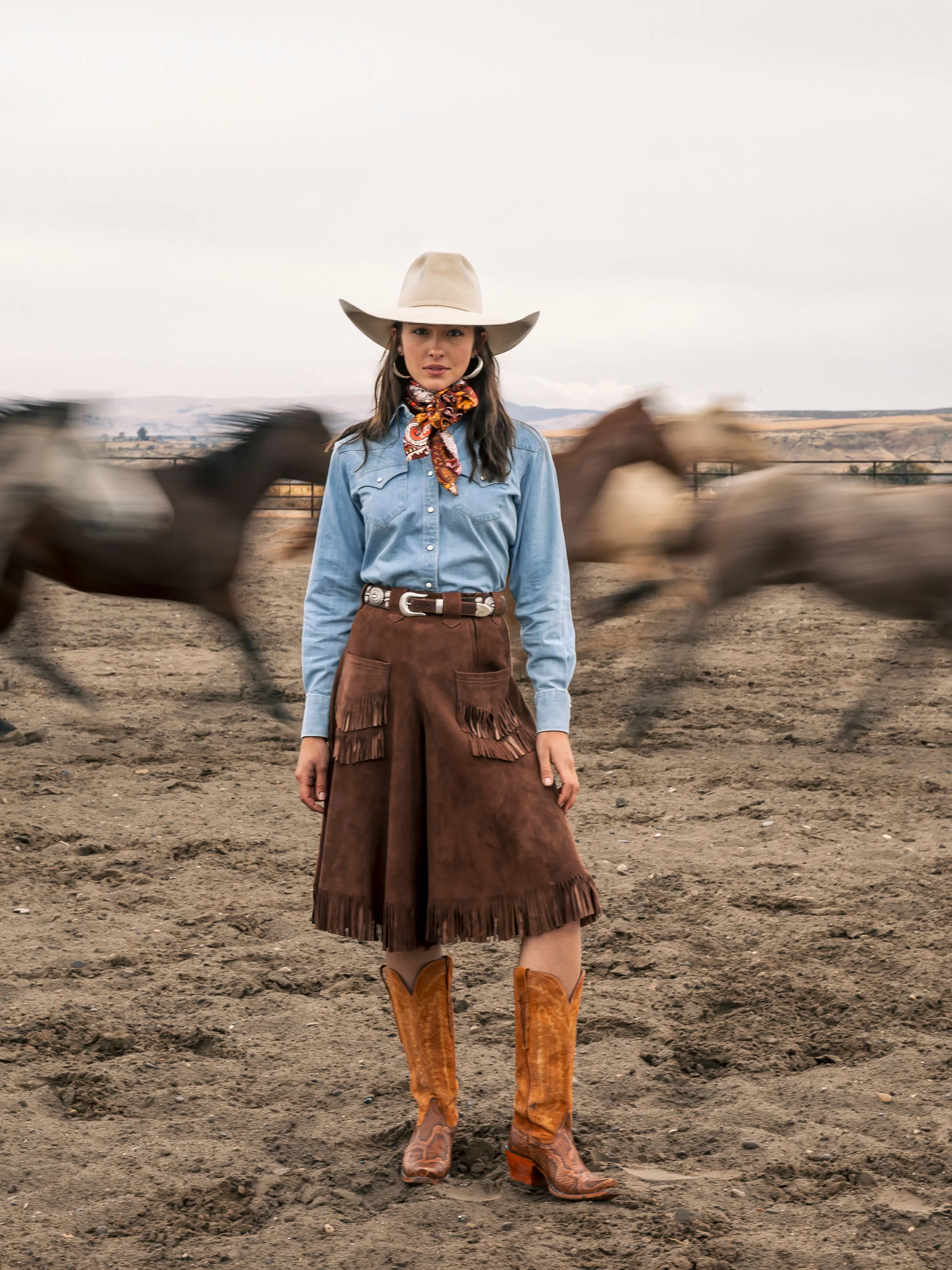Women's Western Denim Pearl Snap - Image 8