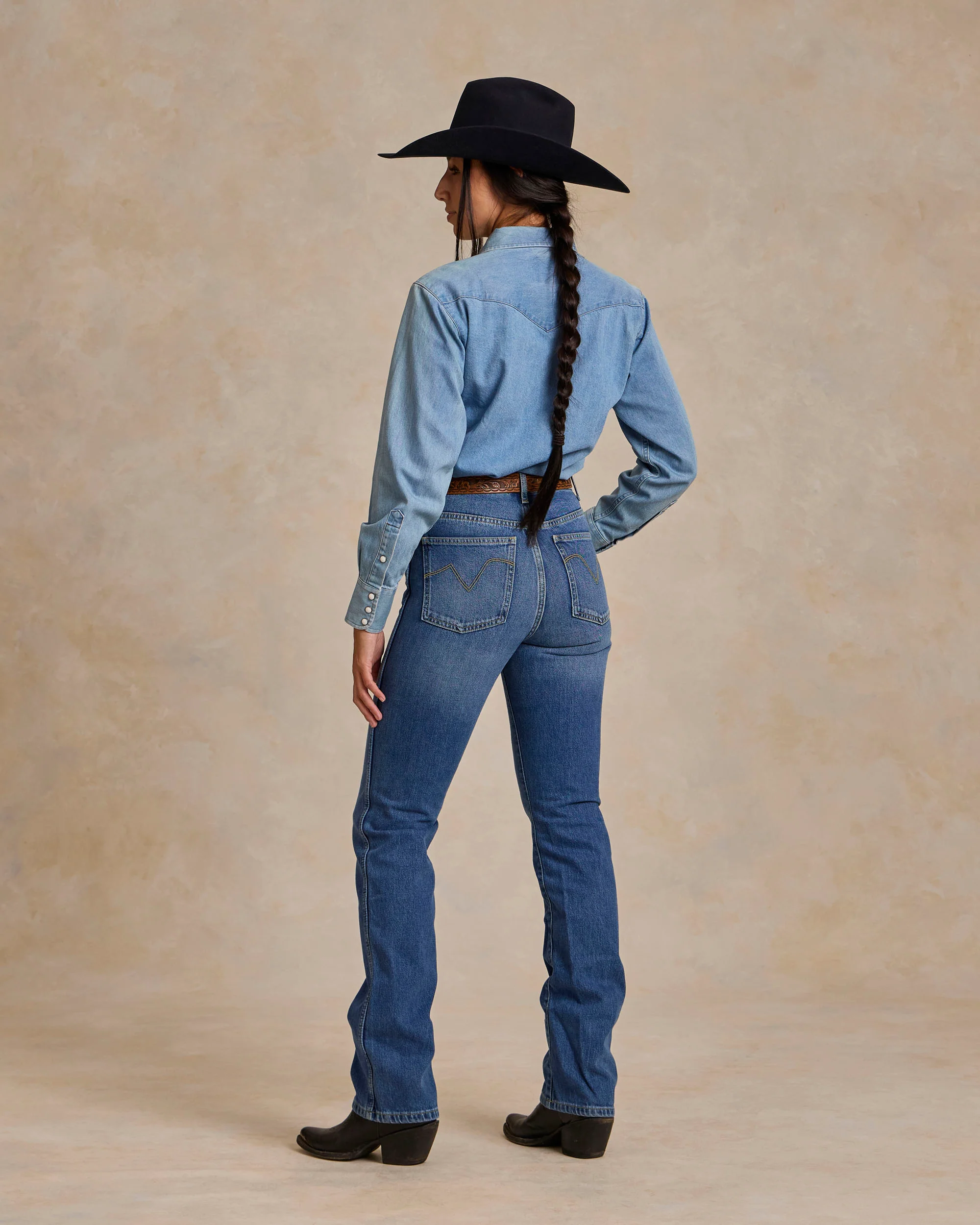 Women's Western Denim Pearl Snap - Image 9