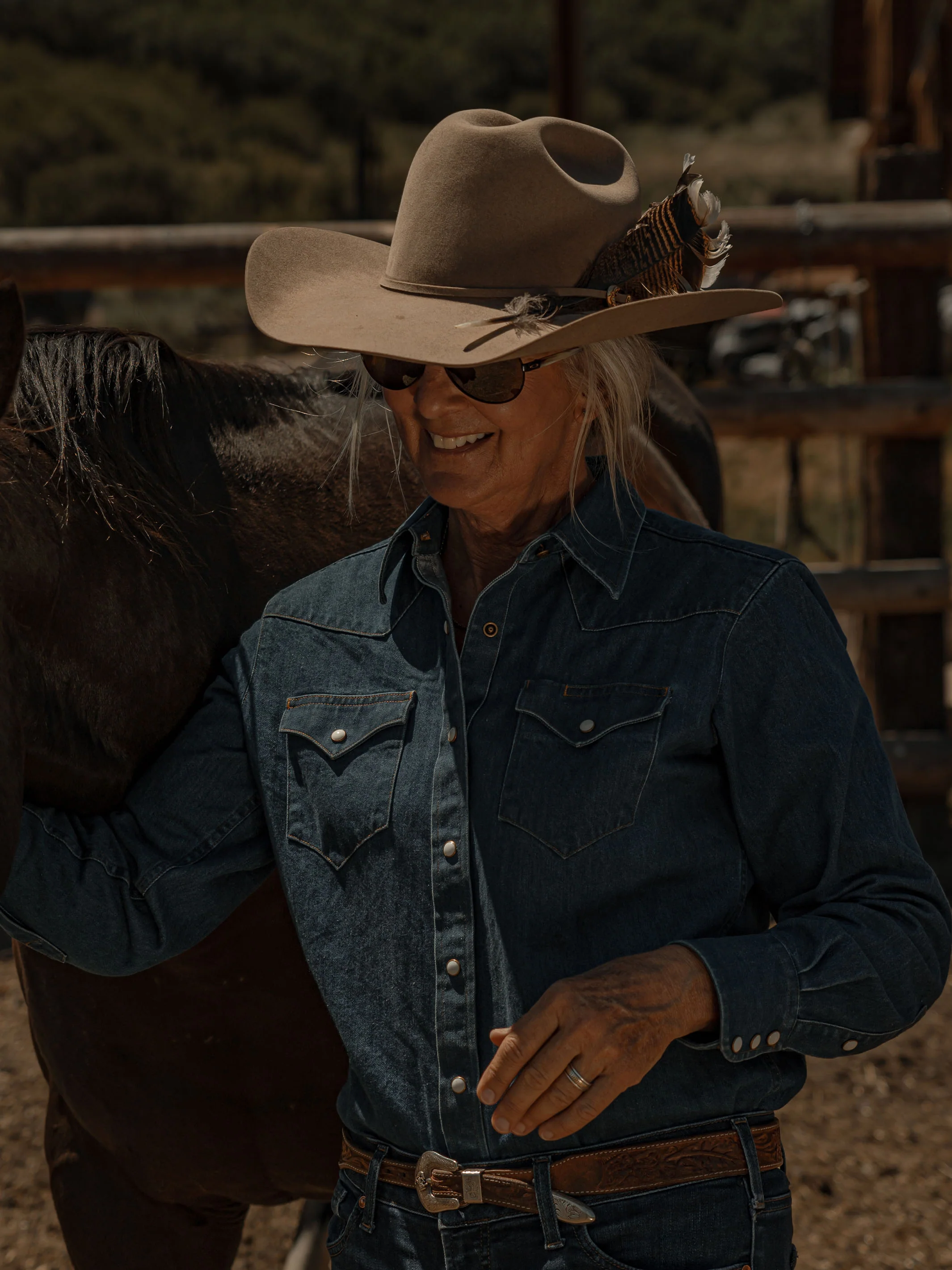 Women's Western Denim Pearl Snap - Image 10