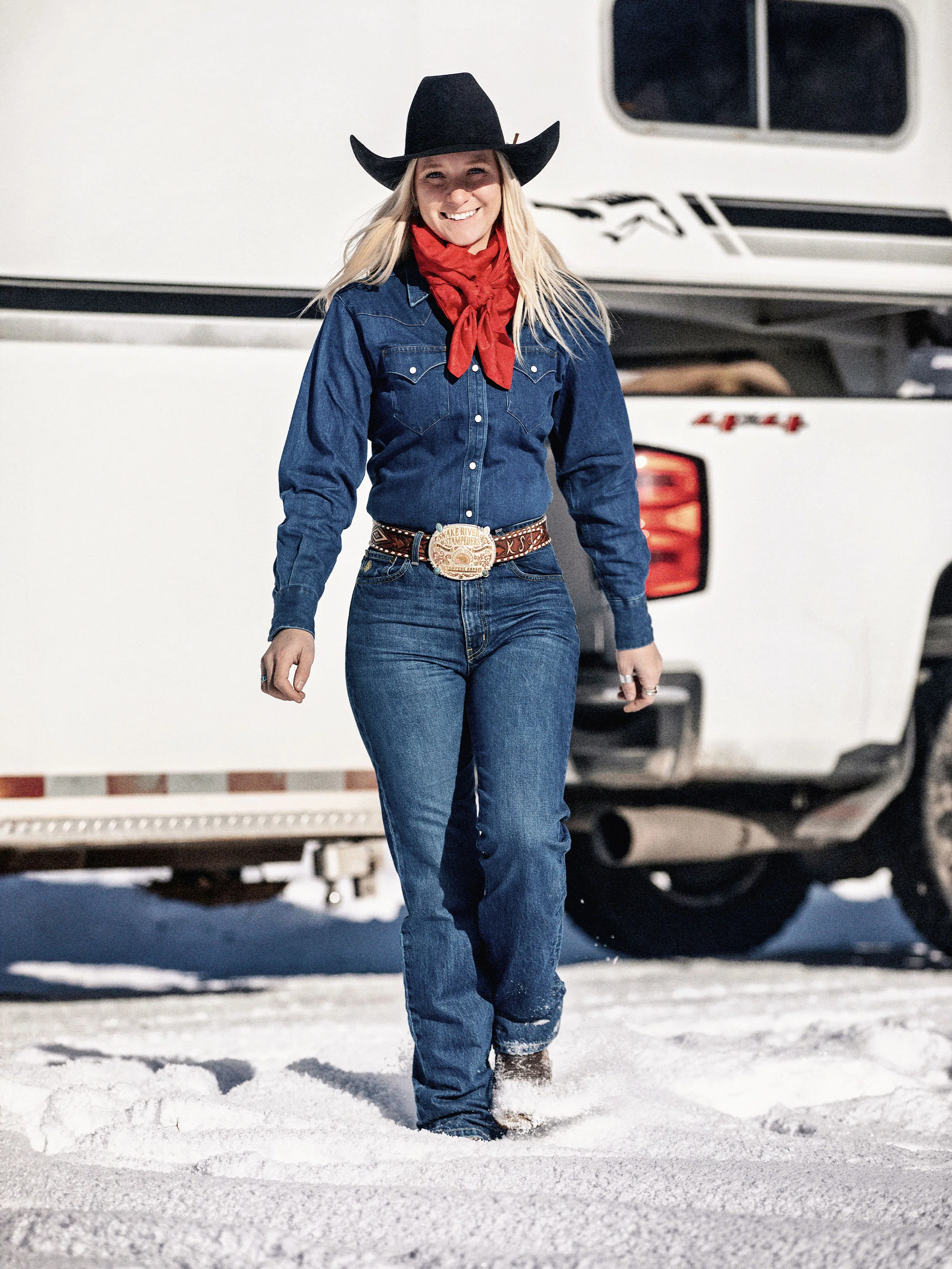 Women's Western Denim Pearl Snap - Image 7