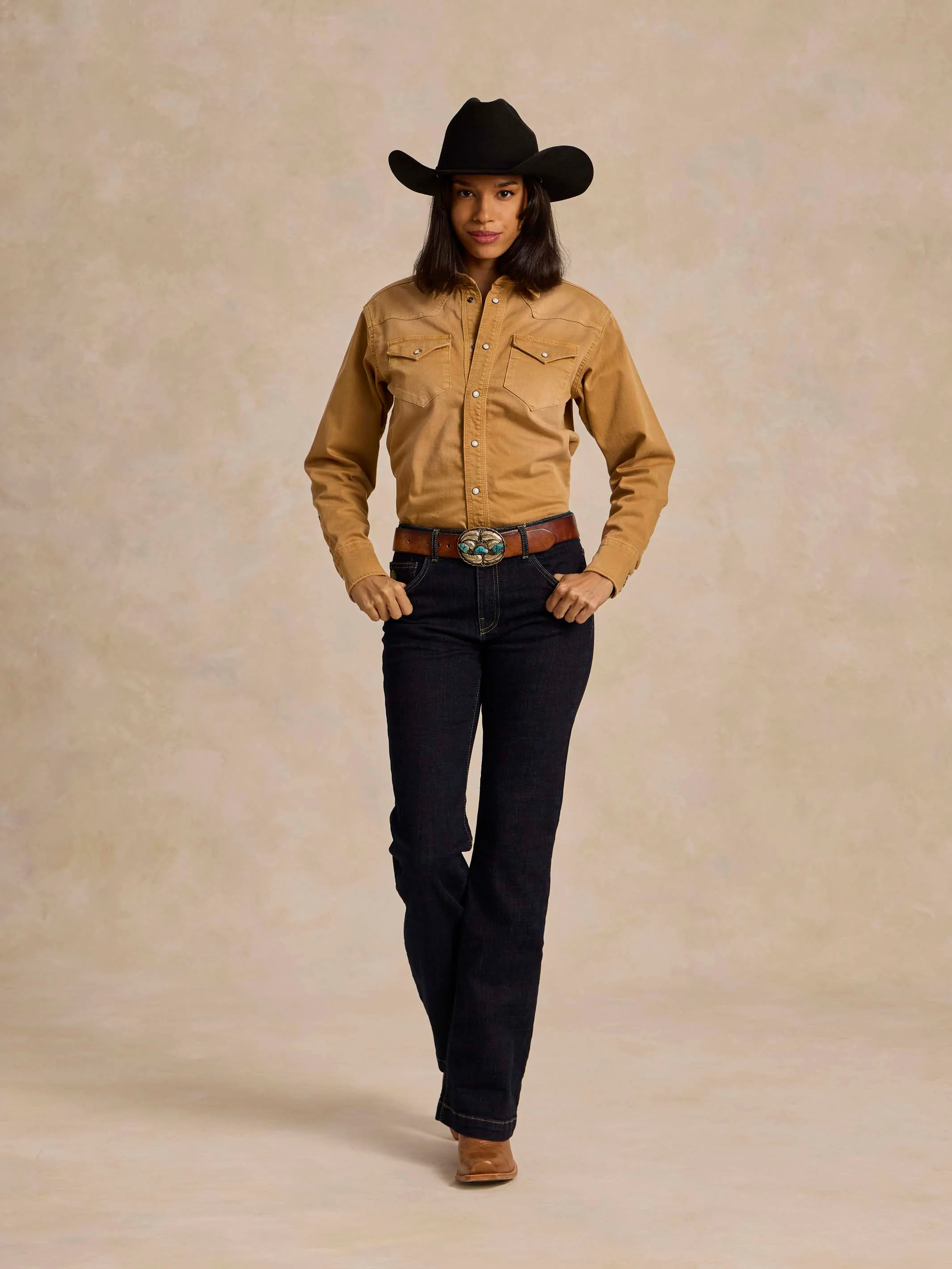Women's Western Denim Snap Shirt - Image 3