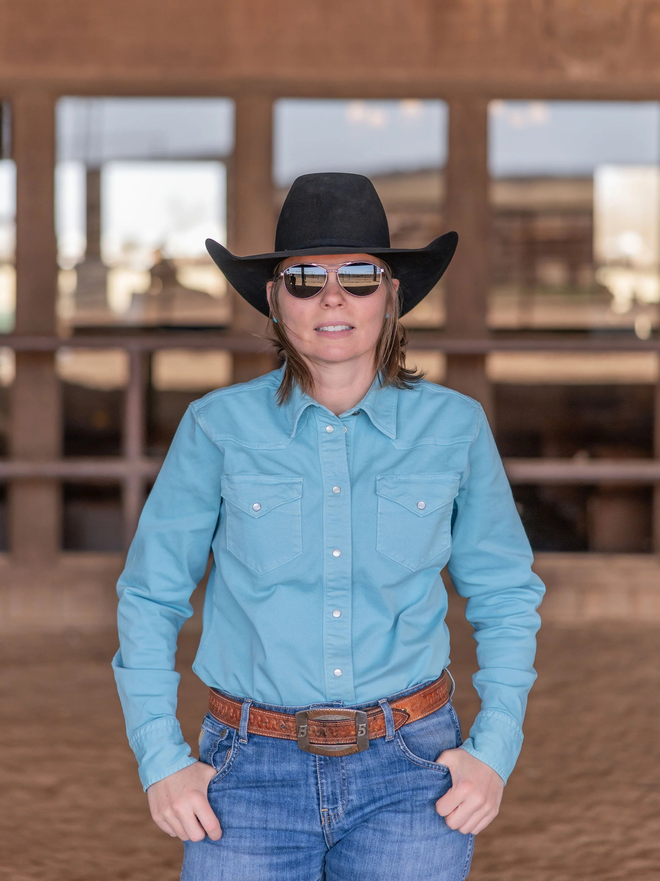 Women's Western Denim Snap Shirt - Image 3
