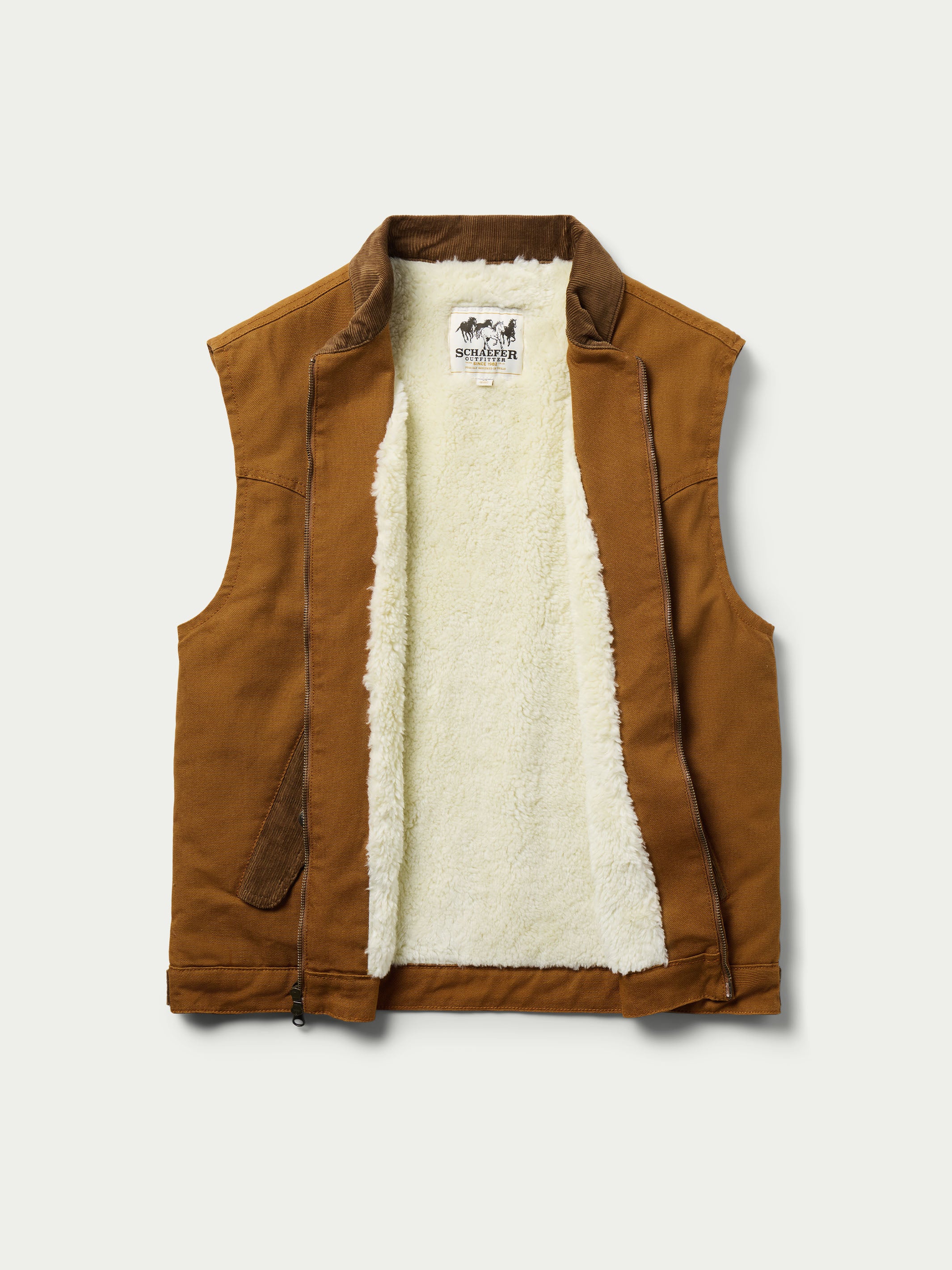 Zip Canvas Vest With Sherpa Lining - Image 6